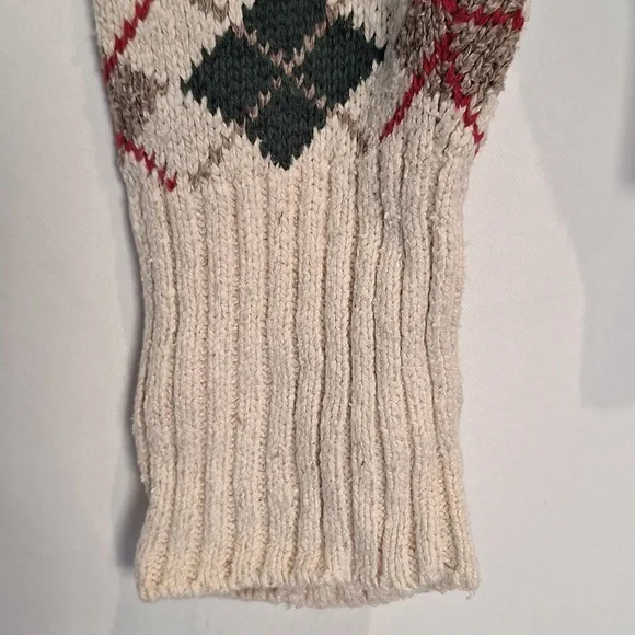 Vintage Polo By Ralph Lauren Argyle V-Neck Sweater - Silk Blend Size XL